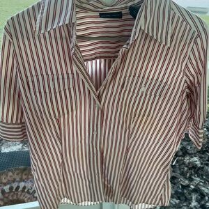 New York & Company Red and White Striped Shirt